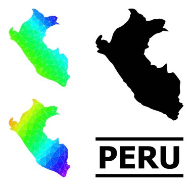 Çapraz Gradyan ile Peru 'nun Lowpoly Spektrum Haritası
