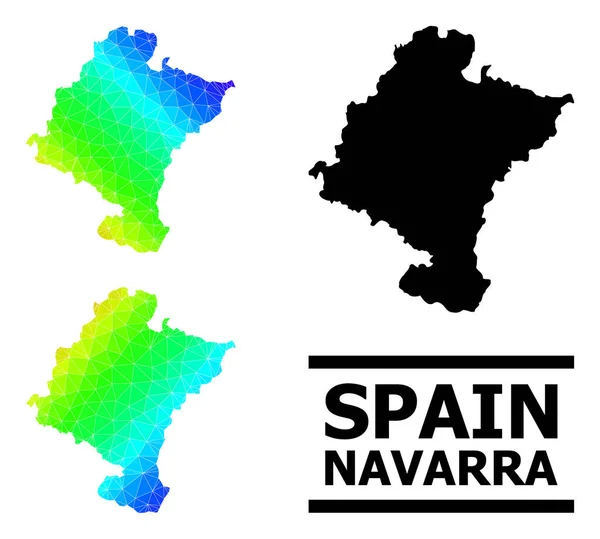 Polygonal Spectrum Map of Navarra Province with Diagonal Gradient — ストックベクタ