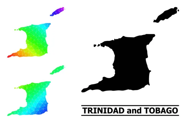 Triangle Filled Spectrum Map of Trinidad and Tobago with Diagonal Gradient — Wektor stockowy
