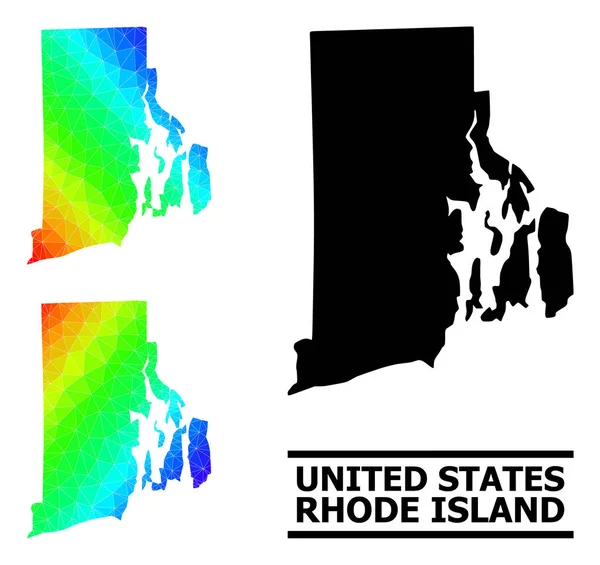 Polygonal Spectrum Map of Rhode Island State with Diagonal Gradient — Image vectorielle