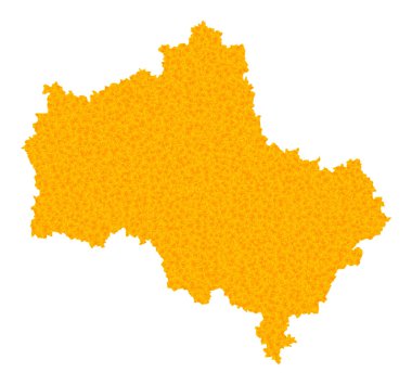 Moskova Bölgesi Altın Vektör Haritası