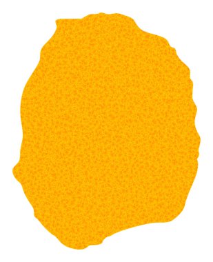 Nevis Adası Altın Vektör Haritası