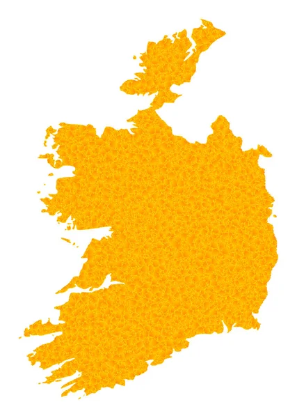 Gold Vector Map of Ireland Republic — Stock Vector