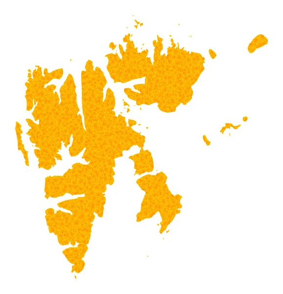 Carte vectorielle de l'or des îles Svalbard — Image vectorielle