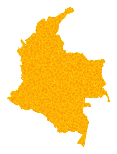 Golden Vector Map of Colombia — стоковий вектор