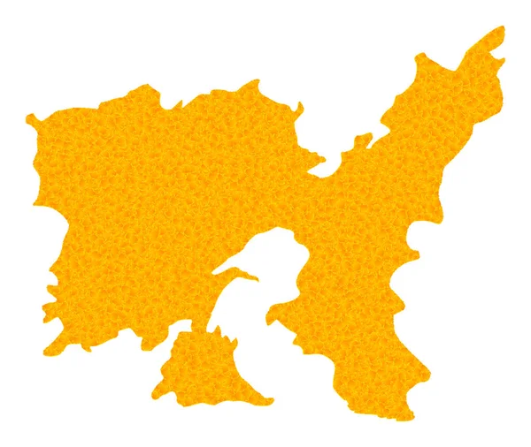 Золотая векторная карта острова Лемнос — стоковый вектор