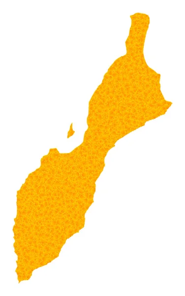 Masirah Adası Altın Vektör Haritası — Stok Vektör