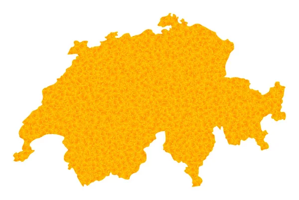 Carte vectorielle de l'or de Suisse — Image vectorielle