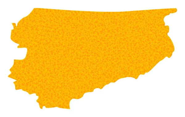 Mappa Vettoriale d'Oro della Provincia di Warmia-Masuria — Vettoriale Stock