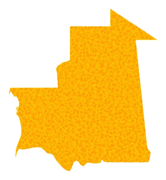 Goldene Vektorkarte von Mauretanien — Stockvektor