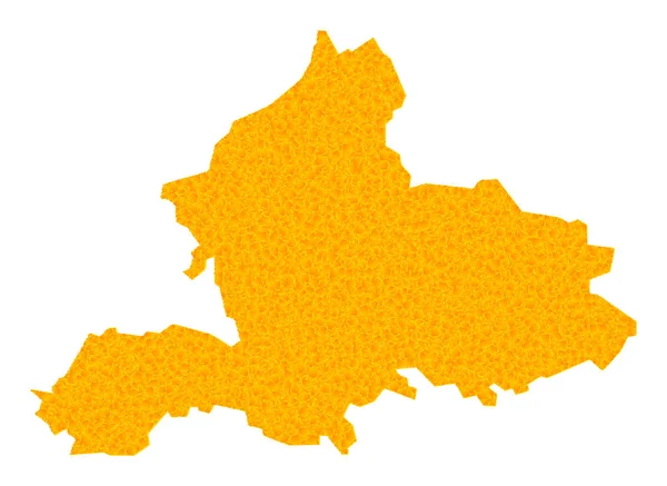 Goldene Vektorkarte der Provinz Gelderland — Stockvektor