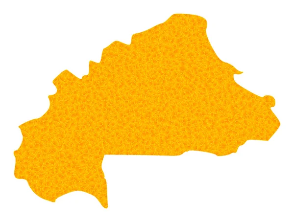 Goldene Vektorkarte von Burkina Faso — Stockvektor