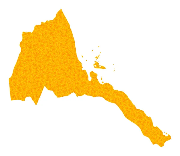 Goldene Vektorkarte von Eritrea — Stockvektor