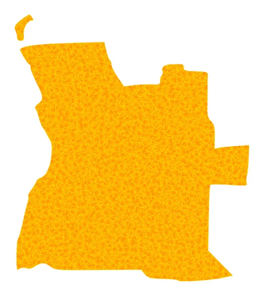 Mappa vettoriale d'oro di Angola — Vettoriale Stock