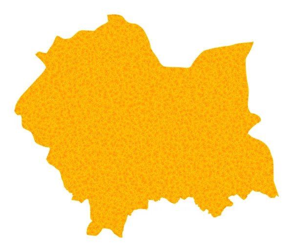 Golden Vector Map of Lesser Poland Province — Stock Vector