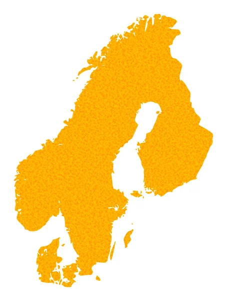 Carte vectorielle de l'or de Scandinavie — Image vectorielle
