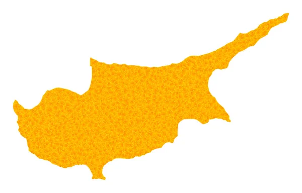 Goldene Vektorkarte der Insel Zypern — Stockvektor