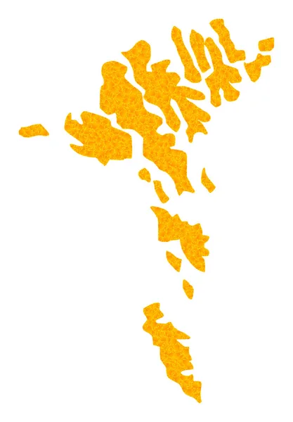 フェロー諸島のゴールデンベクトルマップ — ストックベクタ