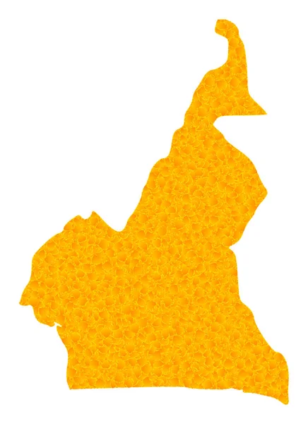 Mapa vectorial de oro de Camerún — Vector de stock