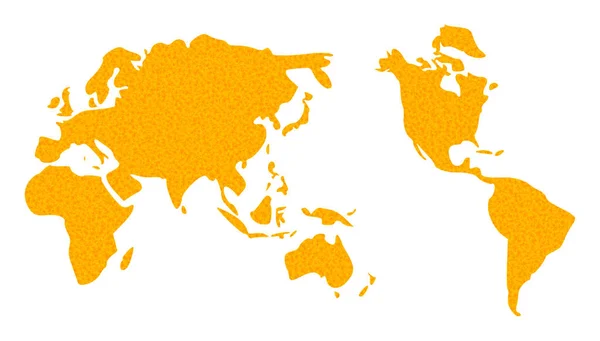 Guld vektor karta över jorden — Stock vektor