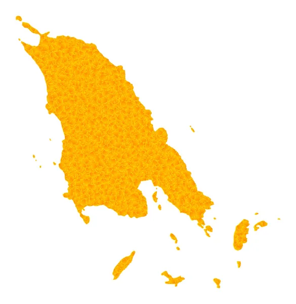 Mapa do Vetor Dourado de Koh Chang —  Vetores de Stock