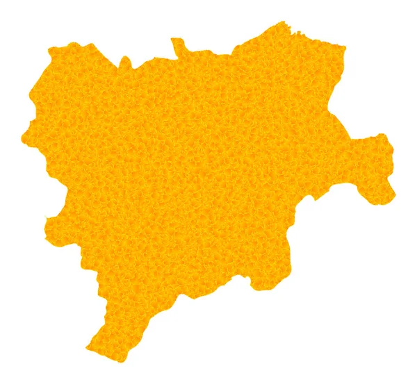 Carte vectorielle de l'or de la province d'Albacete — Image vectorielle