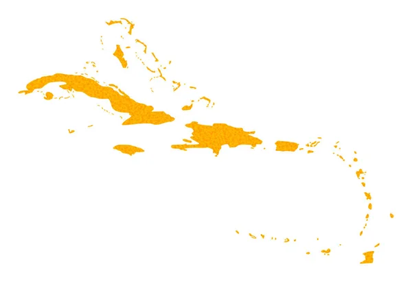 カリブ海諸島の金ベクトル図 — ストックベクタ