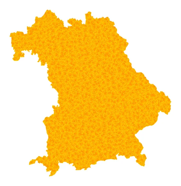 Golden Vector Map of Bavaria State — Stock Vector