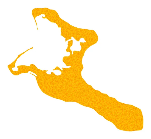 Mapa vectorial de oro de la isla Kiribati — Vector de stock