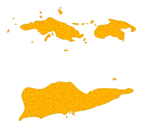 Amerikan Virjin Adalarının Altın Vektör Haritası — Stok Vektör