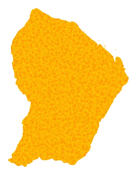 フランス領ギアナの黄金のベクトル地図 — ストックベクタ