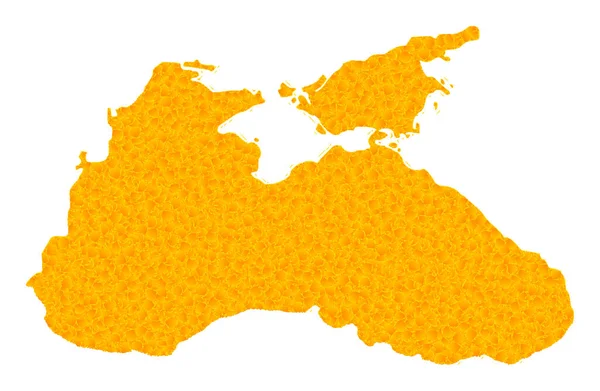 Mapa do Vetor de Ouro do Mar Negro — Vetor de Stock