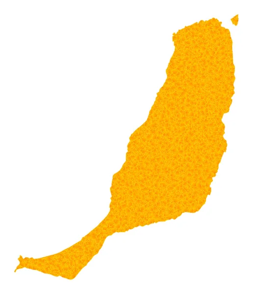 Golden Vector Kaart van Fuerteventura Eiland — Stockvector