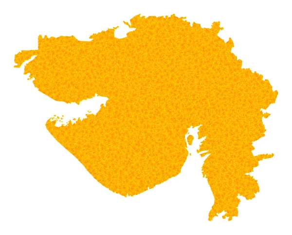 Карта золотого вектора штата Гуджарат — стоковый вектор