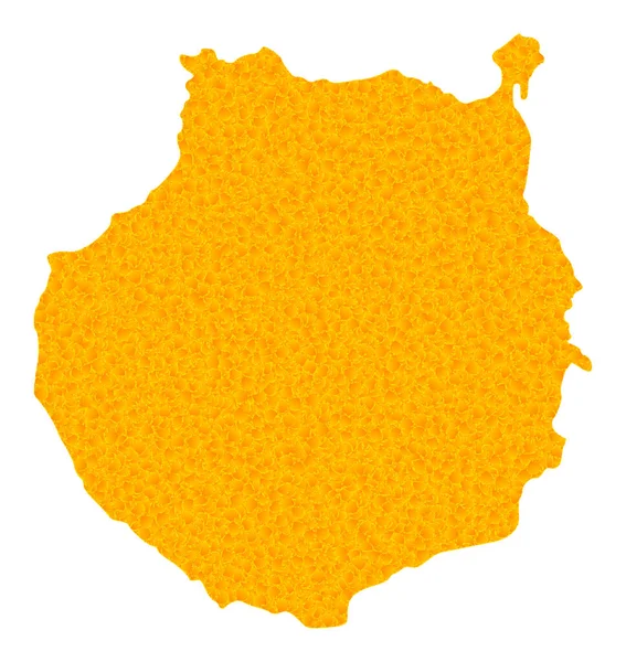 Mapa do Vetor de Ouro de Gran Canaria —  Vetores de Stock