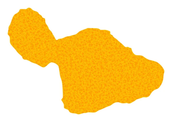 Mapa wektora złota wyspy Maui — Wektor stockowy