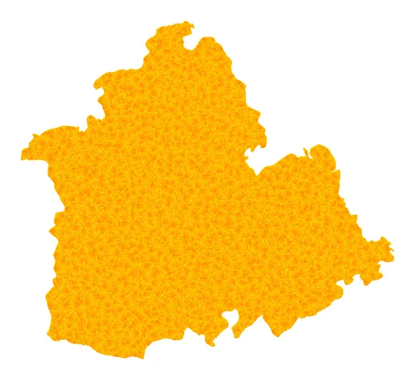 Carte vectorielle or de la province de Séville — Image vectorielle