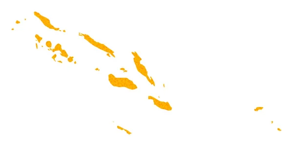 Zlatá vektorová mapa Šalamounových ostrovů — Stockový vektor