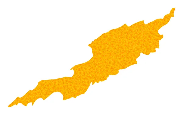Golden Vector Karte von Anguilla — Stockvektor