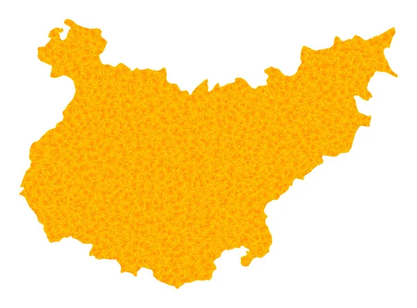 Χρυσός Διανυσματικός Χάρτης της επαρχίας Badajoz — Διανυσματικό Αρχείο