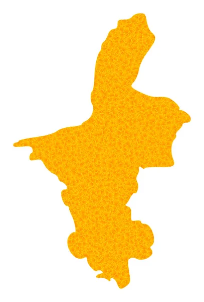 Goldene Vektorkarte der Region Ningxia Hui — Stockvektor