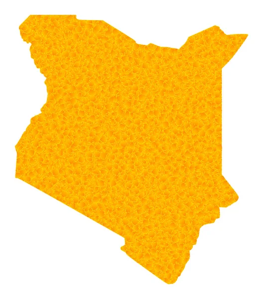 Carte vectorielle de l'or du Kenya — Image vectorielle