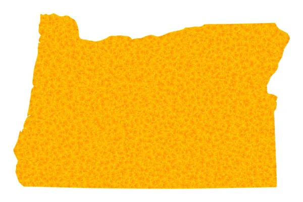 俄勒冈州金色矢量地图 — 图库矢量图片