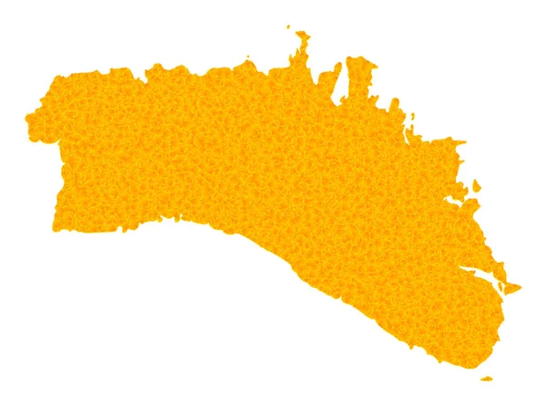 Guld vektor karta över Menorca Island — Stock vektor