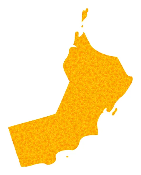 Mappa vettoriale d'oro di Oman — Vettoriale Stock