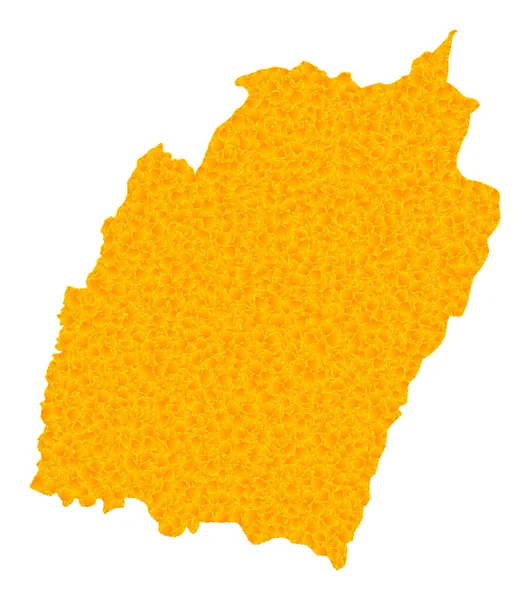 Golden Vector Map of Manipur State — стоковий вектор