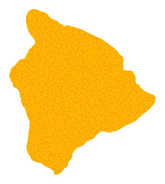 Mapa vetorial dourado de Hawaii Big Island —  Vetores de Stock