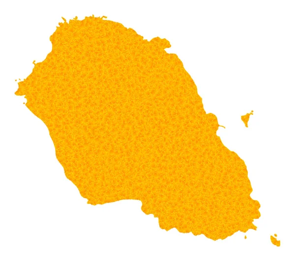 Golden Vector Karta över ön Graciosa — Stock vektor