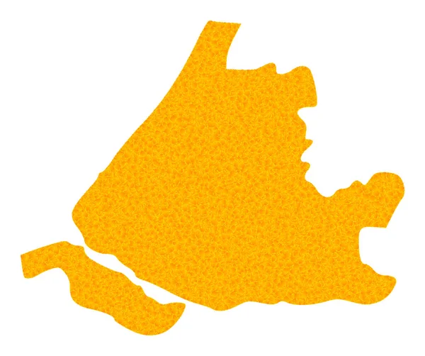 Carte vectorielle de l'or de Hollande-Méridionale — Image vectorielle
