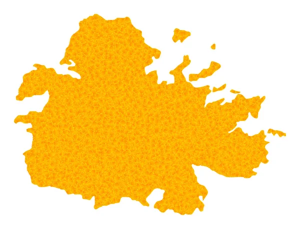 Mapa do Vetor de Ouro da Ilha de Antígua — Vetor de Stock